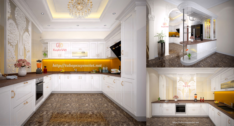 Tủ bếp đẹp cho nhà biệt thự anh Cường-Cẩm Phả, Quảng Ninh