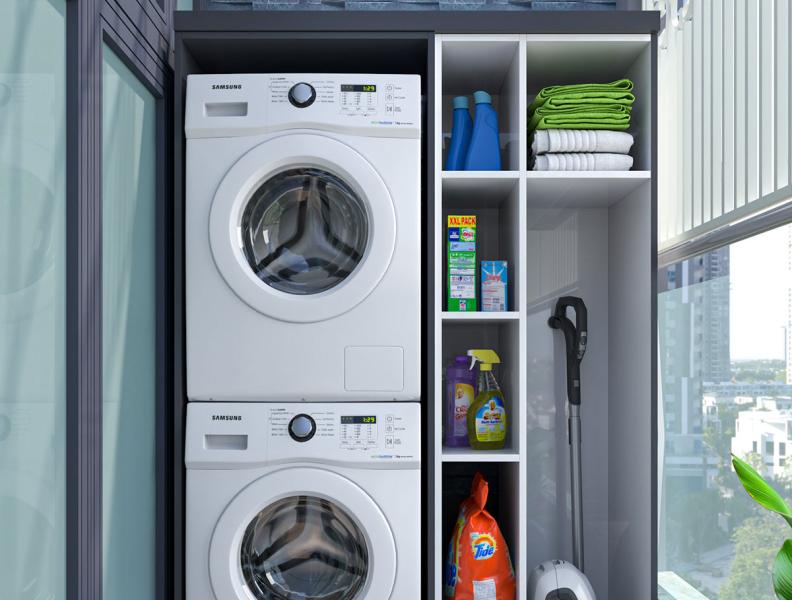   
          Tối ưu hóa ban công với tủ máy giặt nhựa PVC đặc cho Căn hộ PetroViệtNam Landmark, Quận 2 nhà chị Hồng