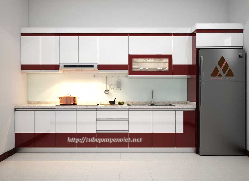 Tủ bếp chữ L đẹp hiện đại của tủ bếp nhựa Xuyên Việt 0