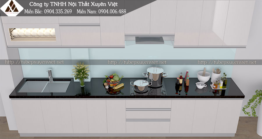 Tủ bếp chữ L đẹp hiện đại của tủ bếp nhựa Xuyên Việt 7