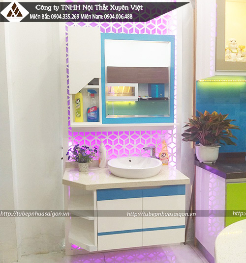 Tủ lavabo bán sẵn treo tường LBK234 nhựa PVC Xuyên Việt