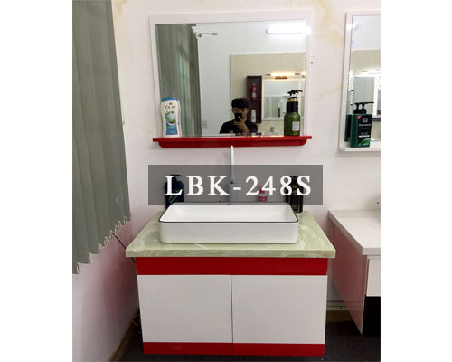 Tủ lavabo hiện đại tông đỏ tươi sáng chói LBK248S