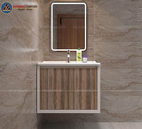 Tủ lavabo treo tường giả gỗ đẳng cấp mang phong cách châu Âu XVL759