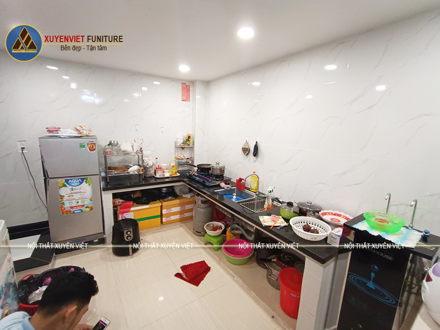 Hình ảnh hiện trạng không gian tủ bếp nhà anh Du - Bình Thạnh