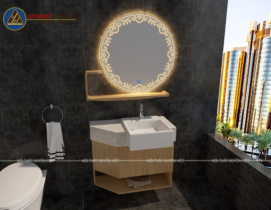 Hình ảnh thiết kế mẫu tủ chậu lavabo XVL868