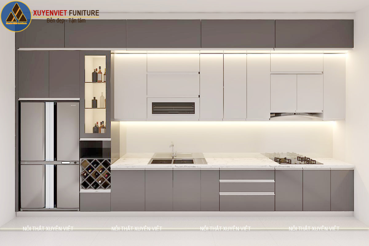 Tủ bếp Picomat cánh phủ Acrylic đẹp - Báo giá mới nhất 2023