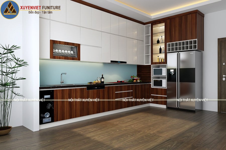 Không gian bếp hiện đại với bộ tủ bếp đẹp nhà cô Vân - Cao Bằng