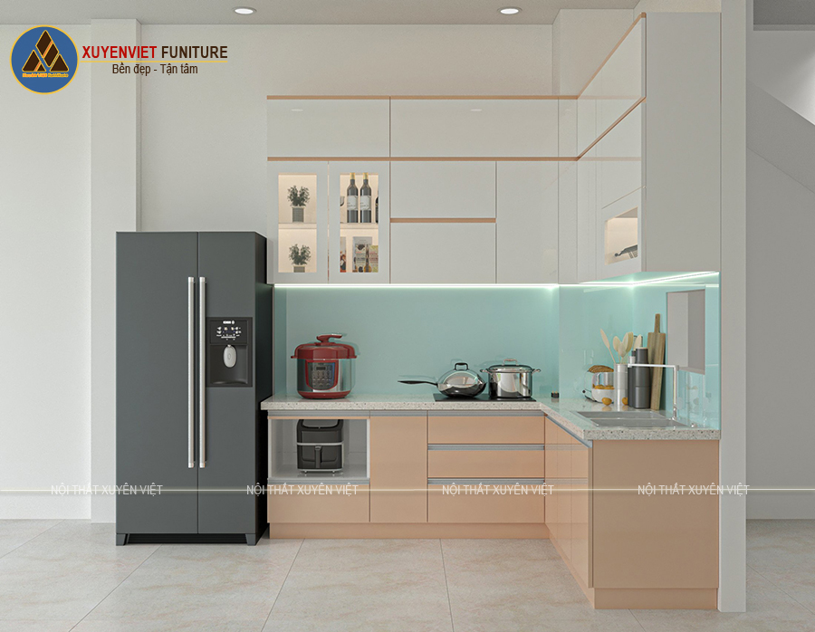 Tủ bếp bằng nhựa siêu bền nhà chị Phương Anh - Quận 10