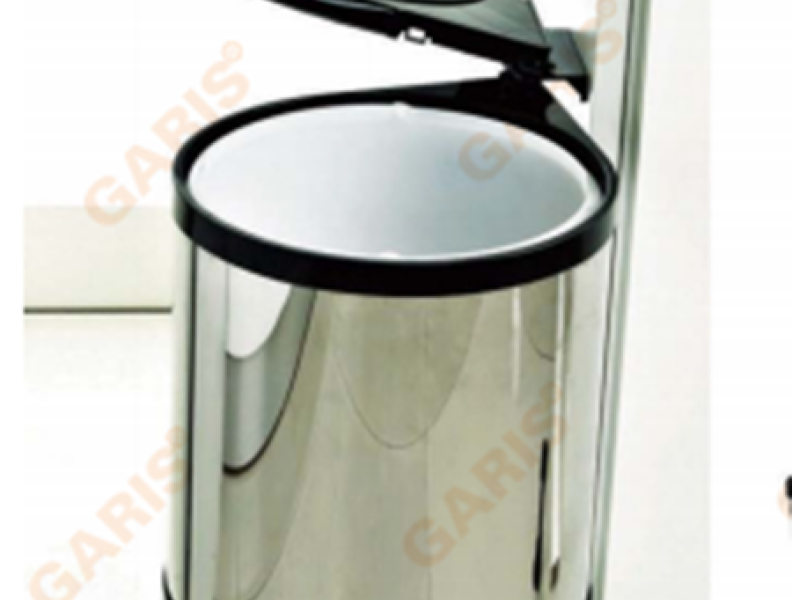 Thùng rác thông minh tròn nắp lật Inox hãng GARIS 8L