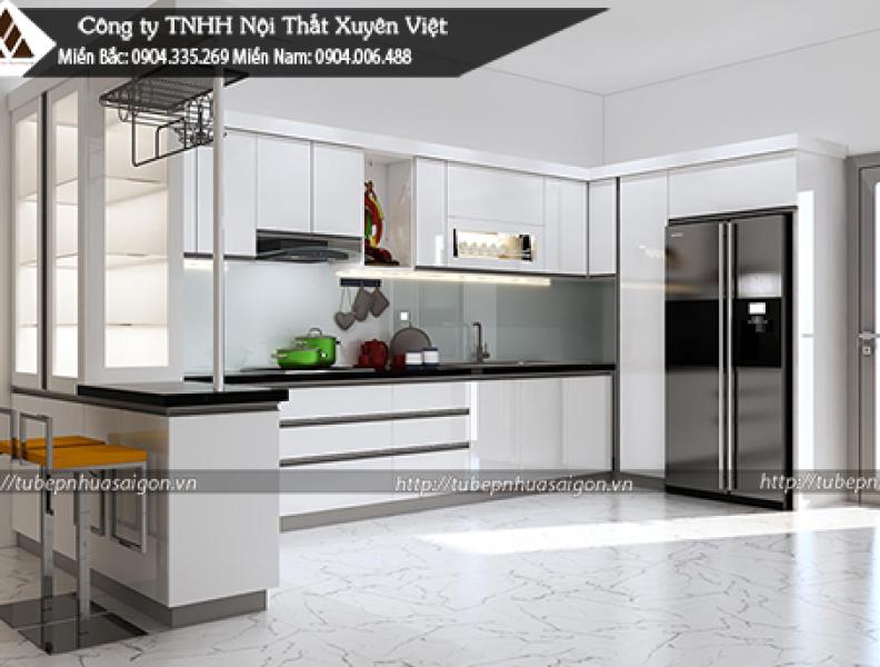   
          Tủ bếp màu trắng nhựa PVC Acrylic Xuyên Việt anh Hiếu Kiên Giang