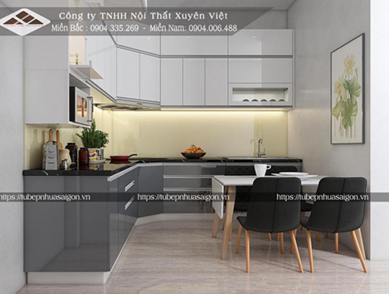 Tủ bếp có tủ kịch trần đẳng cấp Xuyên Việt Cô hồng-Bình Tân