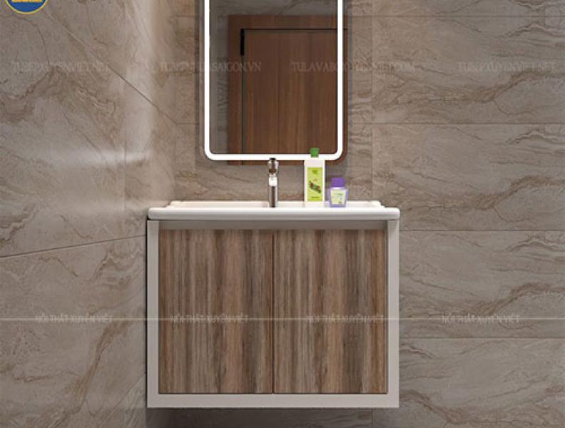   
          Tủ lavabo treo tường giả gỗ đẳng cấp mang phong cách châu Âu XVL759