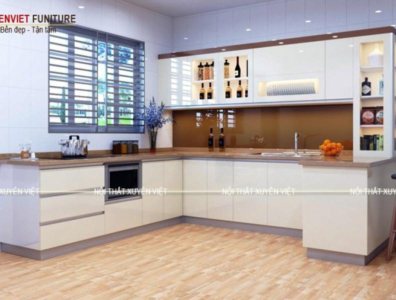   
          Tủ bếp nhựa acrylic siêu chịu nước nhà chị Vy - quận 2