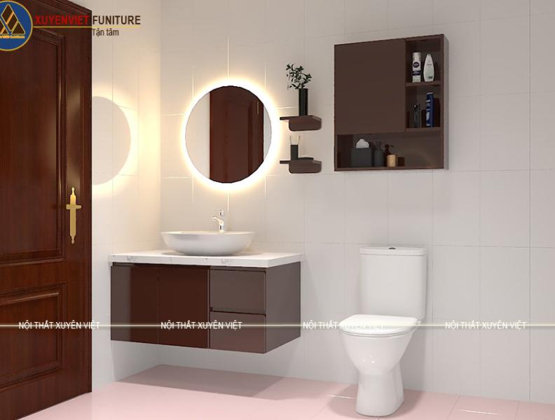   
          Tủ chậu lavabo tone nâu trầm ấm XVL815