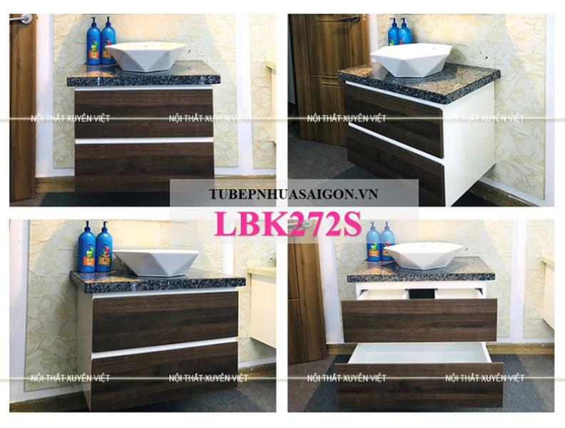 Tủ lavabo treo tường LBK272S vân gỗ có sẵn tại Xuyên Việt