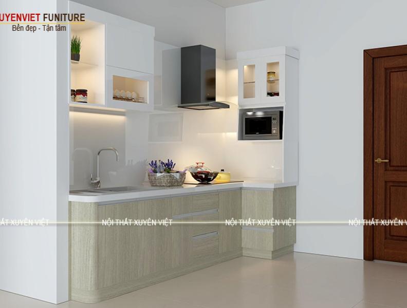 Tủ bếp hiện đại mang phong cách tối giản nhà chị Tuyết - quận 2