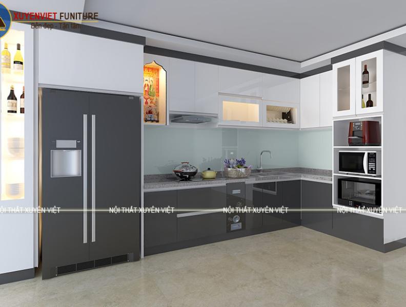 Thiết kế thi công tủ bếp acrylic nhà anh Nguyên – Tân Bình
