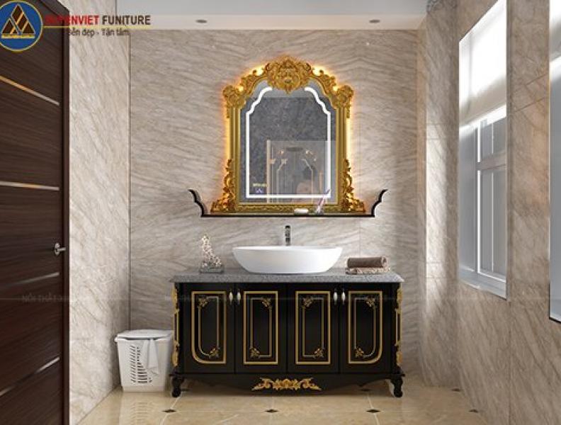   
          Vẻ đẹp đẳng cấp của hệ tủ lavabo tân cổ điển dát vàng XVL862