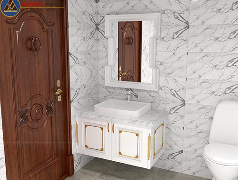   
          Hệ tủ chậu lavabo tân cổ điển dát vàng thời thượng XVL880 
