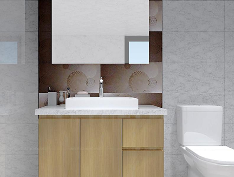 Tủ lavabo nhựa phủ laminate giả gỗ hiện đại XVL881 