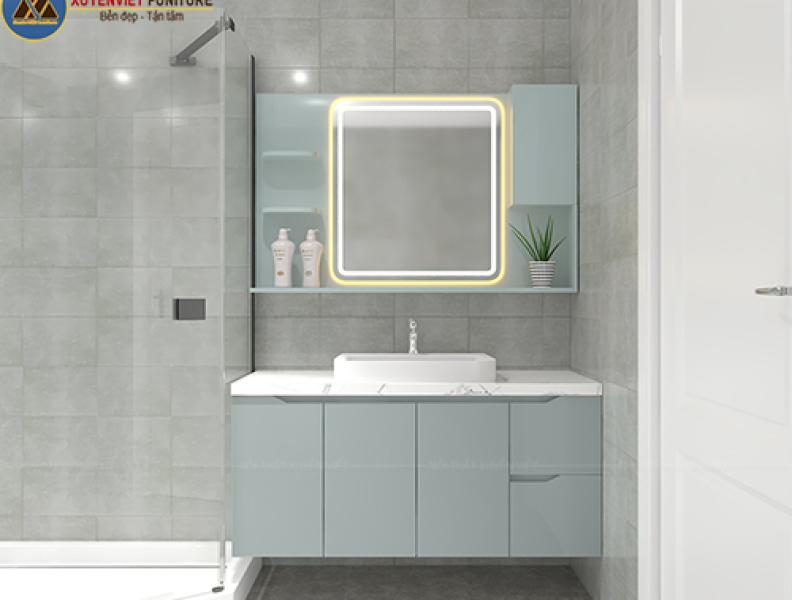   
          Mẫu tủ lavabo treo kết hợp gương led nổi bật XVL883