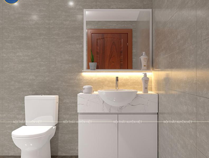   
          Combo kệ tủ lavabo nhựa trong phòng tắm nhà chú Hùng – Hà Nội XVL886