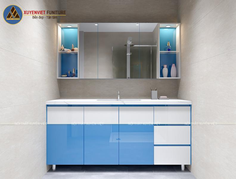 Mẫu tủ lavabo bằng nhựa cao cấp nhà anh Hùng - Hà Nội XVL893