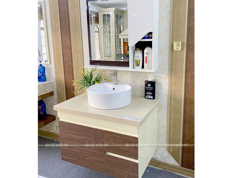 Tủ chậu lavabo bằng nhựa giả vân gỗ LBK255S