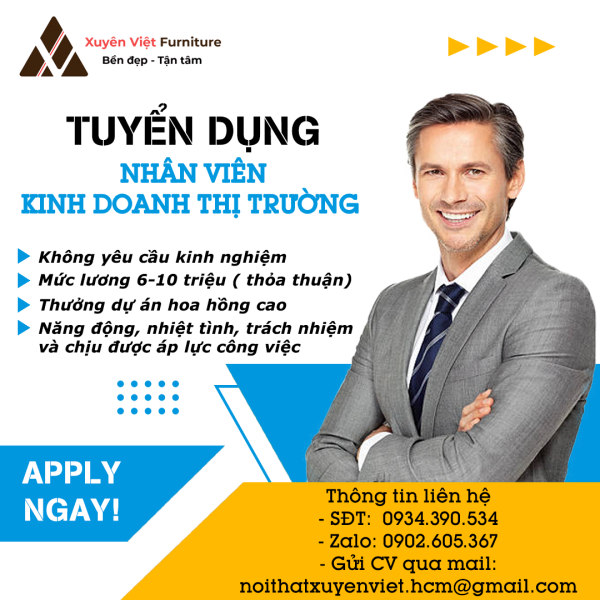   
          Tuyển dụng Nhân viên kinh doanh thị trường...