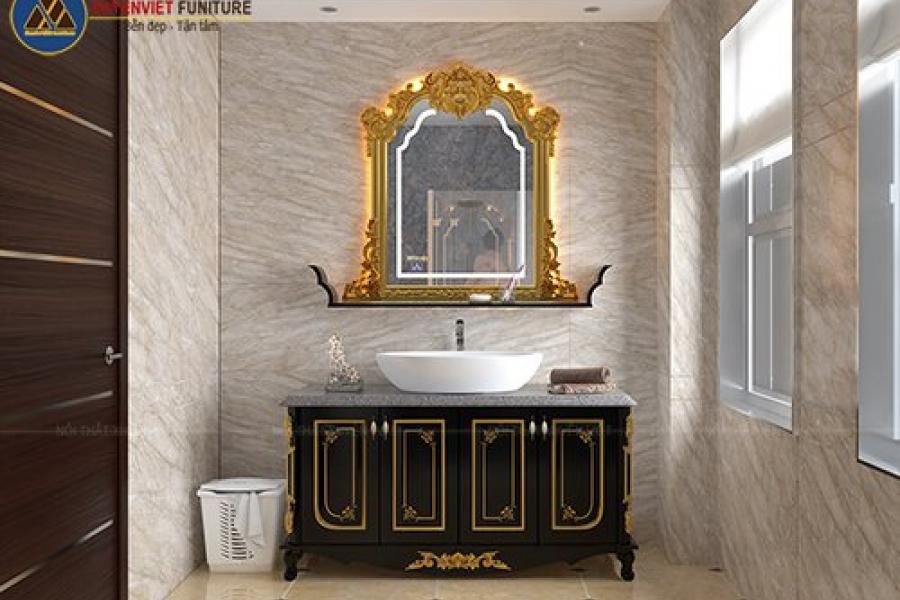   
          Vẻ đẹp đẳng cấp của hệ tủ lavabo tân cổ điển dát vàng XVL862