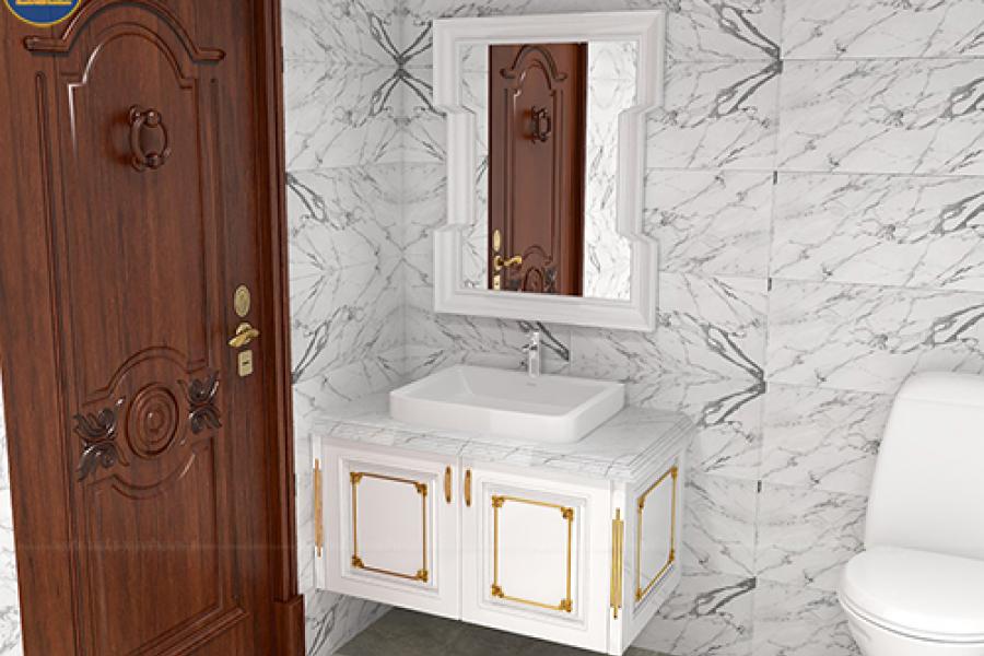   
          Hệ tủ chậu lavabo tân cổ điển dát vàng thời thượng XVL880 