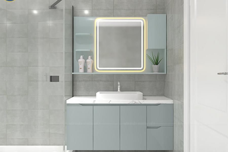   
          Mẫu tủ lavabo treo kết hợp gương led nổi bật XVL883