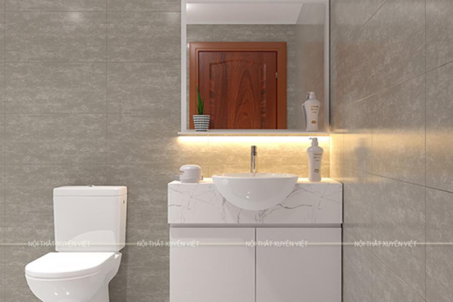   
          Combo kệ tủ lavabo nhựa trong phòng tắm nhà chú Hùng – Hà Nội XVL886